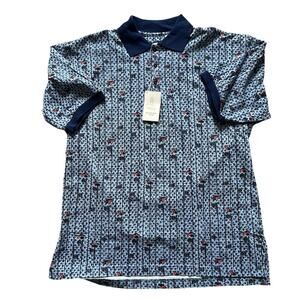 Bluewater Wear Polo Shirt Size XL NWT Floral Nautical Print Short Sleeve